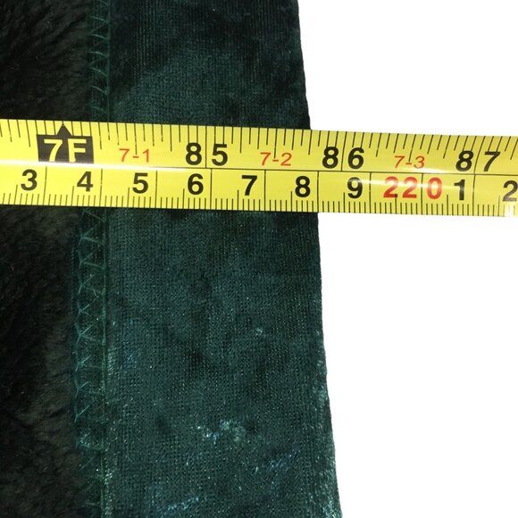 VTG Twin Blanket Emerald Green Velvet Satin Trim Double Sided Thickness Luxury - Picture 4 of 7